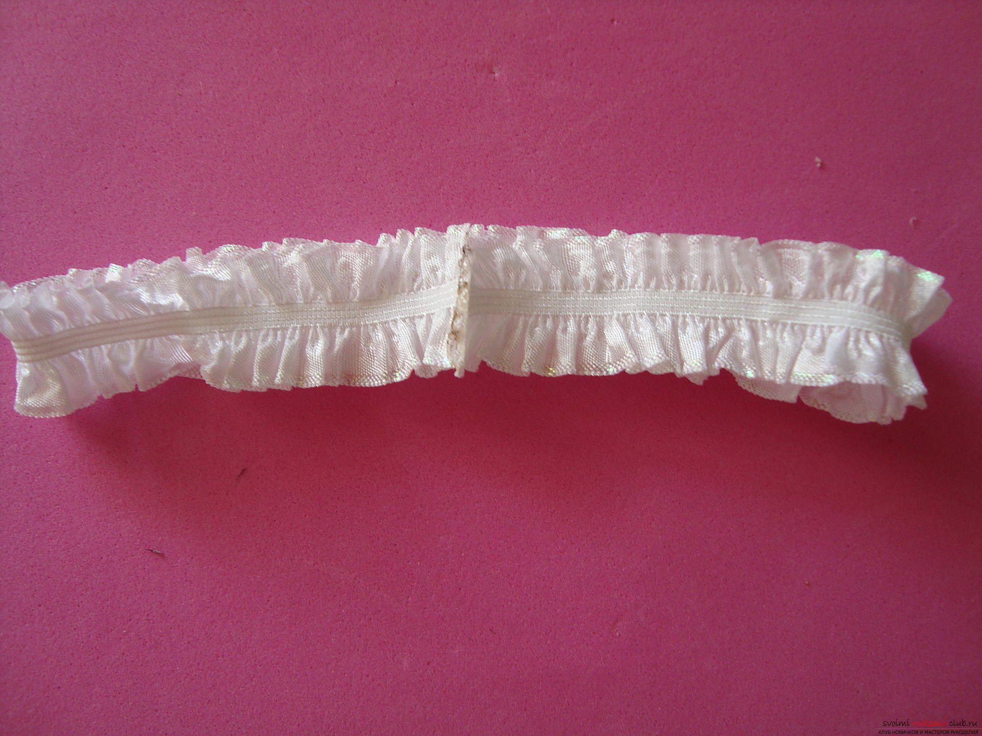 Step-by-step instruction for making bandages for the bride with description and photo. Photo №4