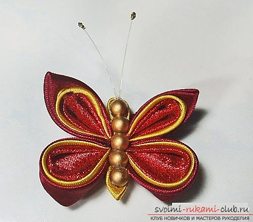 Three free master classes to create butterflies from satin ribbons in Kansas technique .. Photo # 31