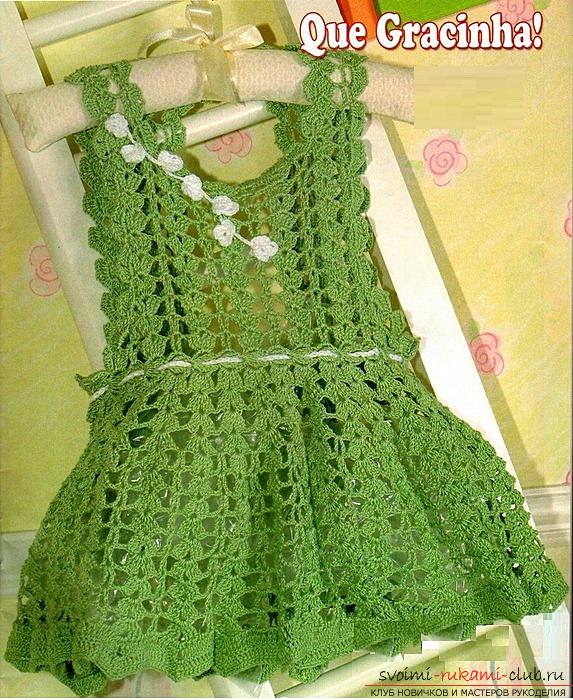 How to crochet a delicate dress for girls of different ages, diagrams and job description. Photo №1