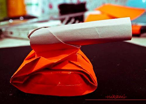 How to make a tank using the origami scheme of paper? Assembly diagram and lesson. Photo №1