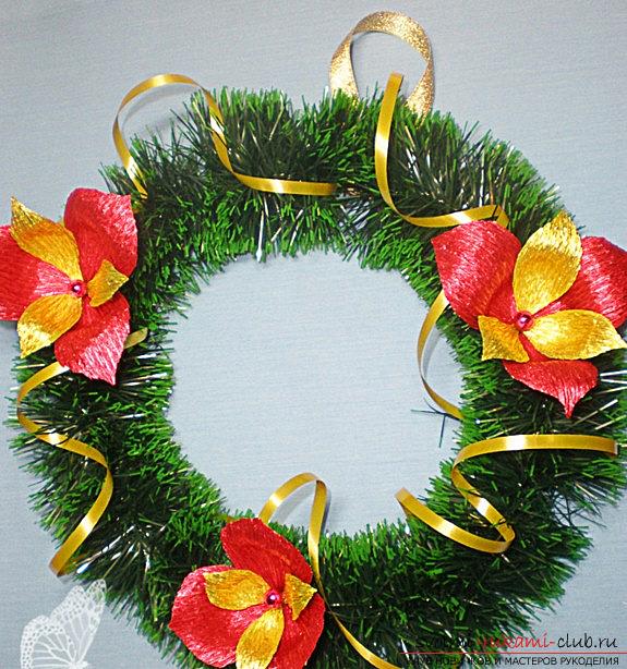 The interior of the New Year's wreath for the house with their own hands is a master class. Photo №5