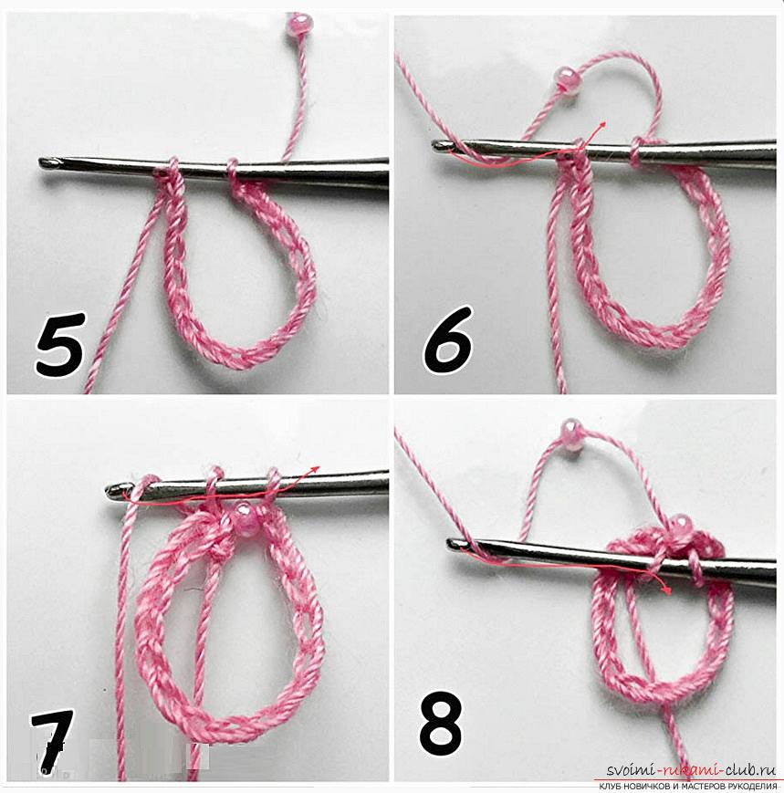 How to create a tourniquet from beads, different techniques of weaving and knitting of plaits, step-by-step photos and a detailed description of the work. Photo Number 14