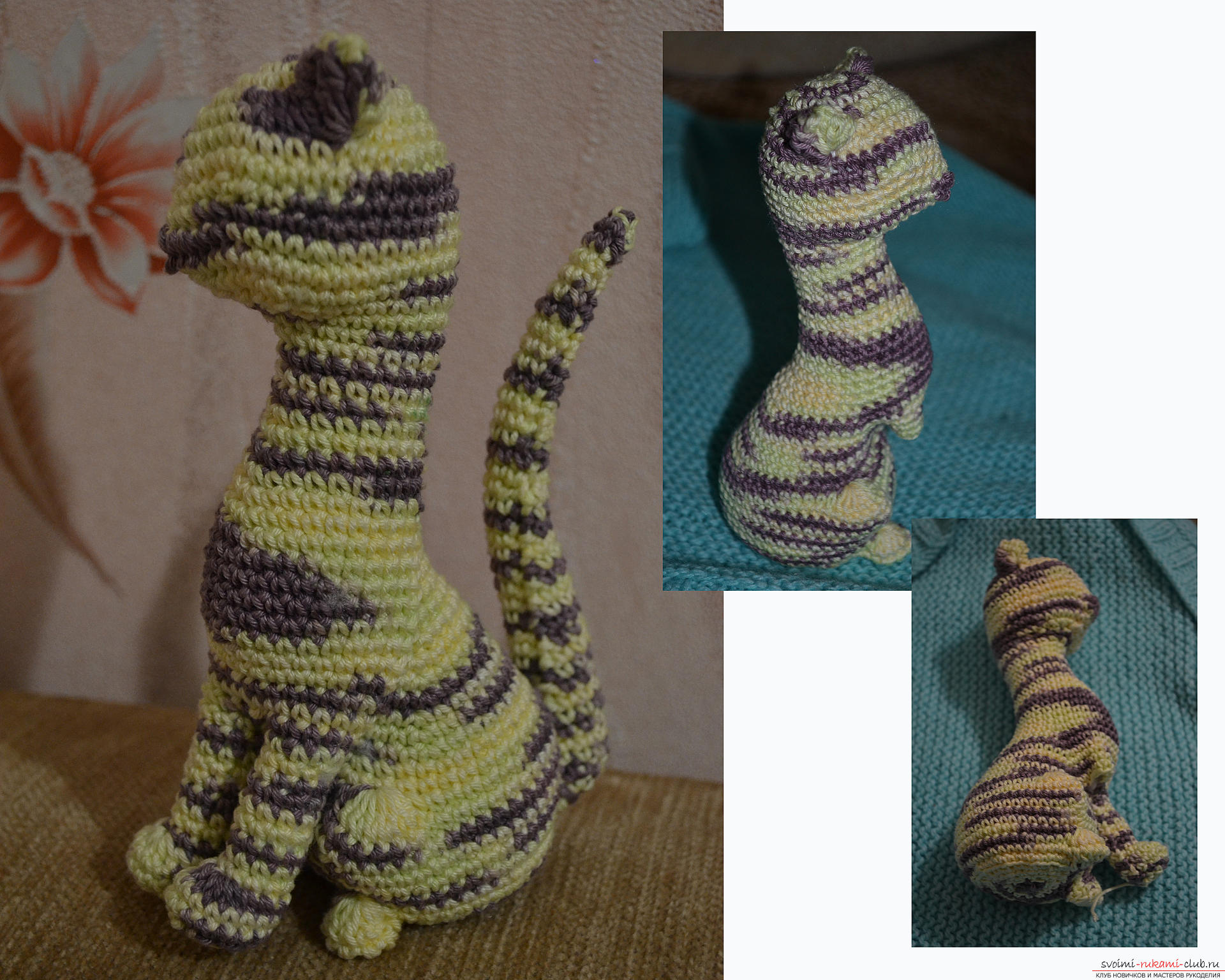 This master class crochet with a photo and diagram will teach how to tie a beautiful cat .. Photo # 1