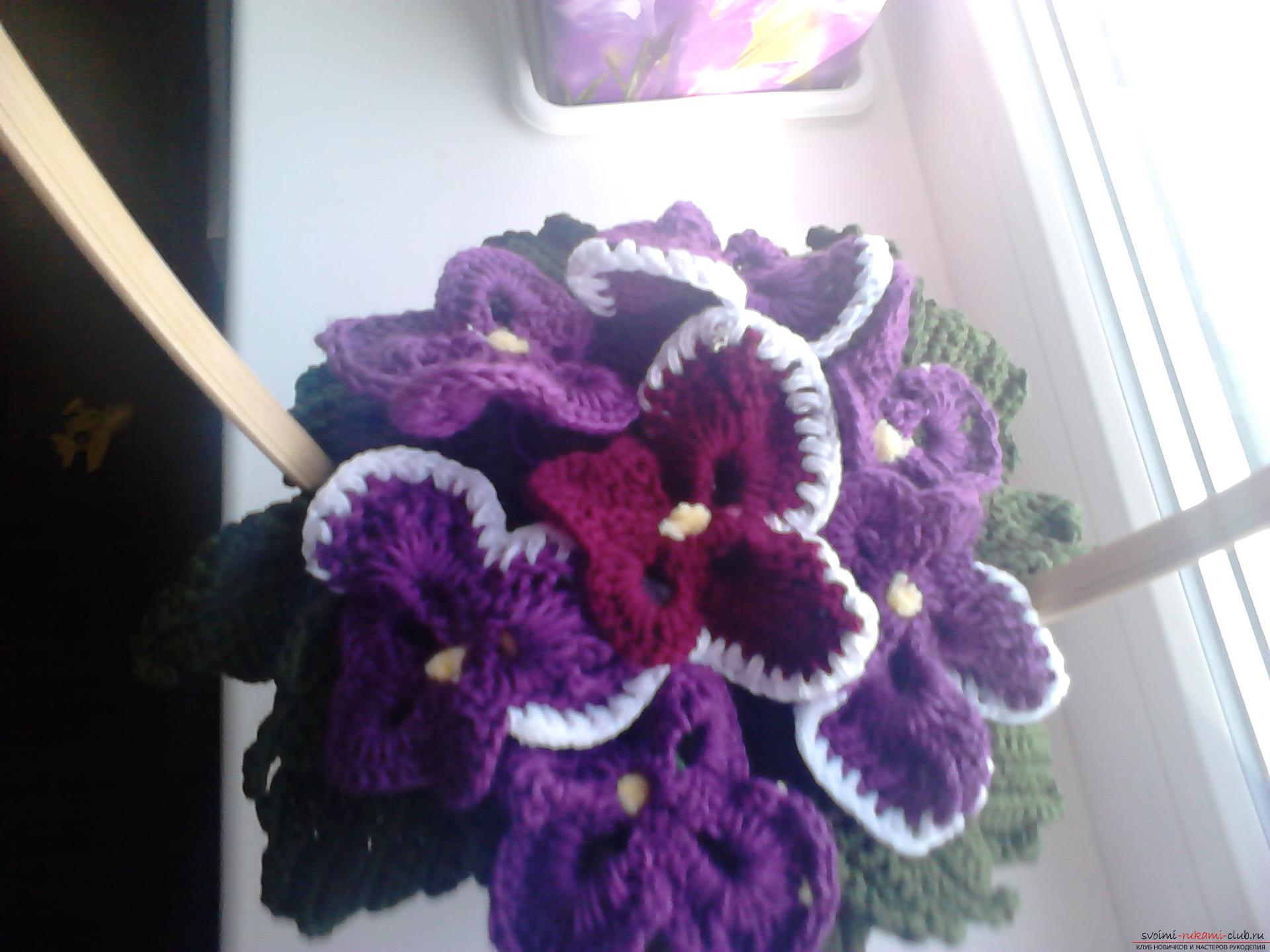 Bouquet from knitted flowers. Photo №1