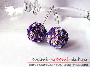 Earrings-flowers from polymer clay with their own hands - a master class. Photo №1