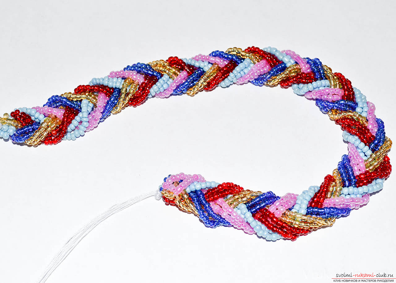 Lessons in creating a bracelet from beads with your own hands. Materials are free .. Picture №3