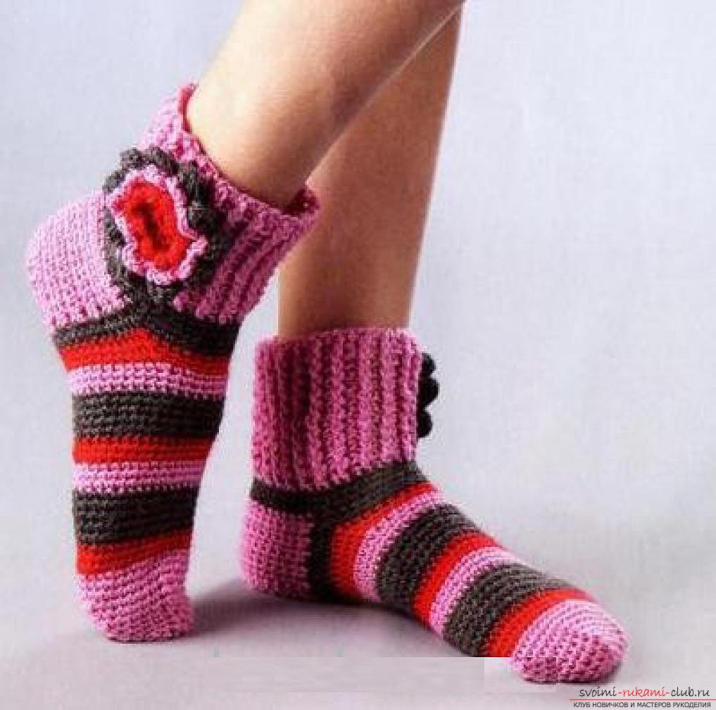 crocheted beautiful home-made socks. Photo №5
