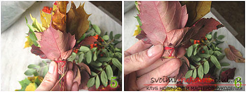Making a tree from autumn leaves .. Photo # 2