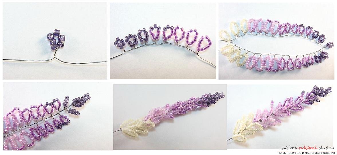 How to weave wisteria from beads, master class with detailed photos and description of the weaving. Photo # 2
