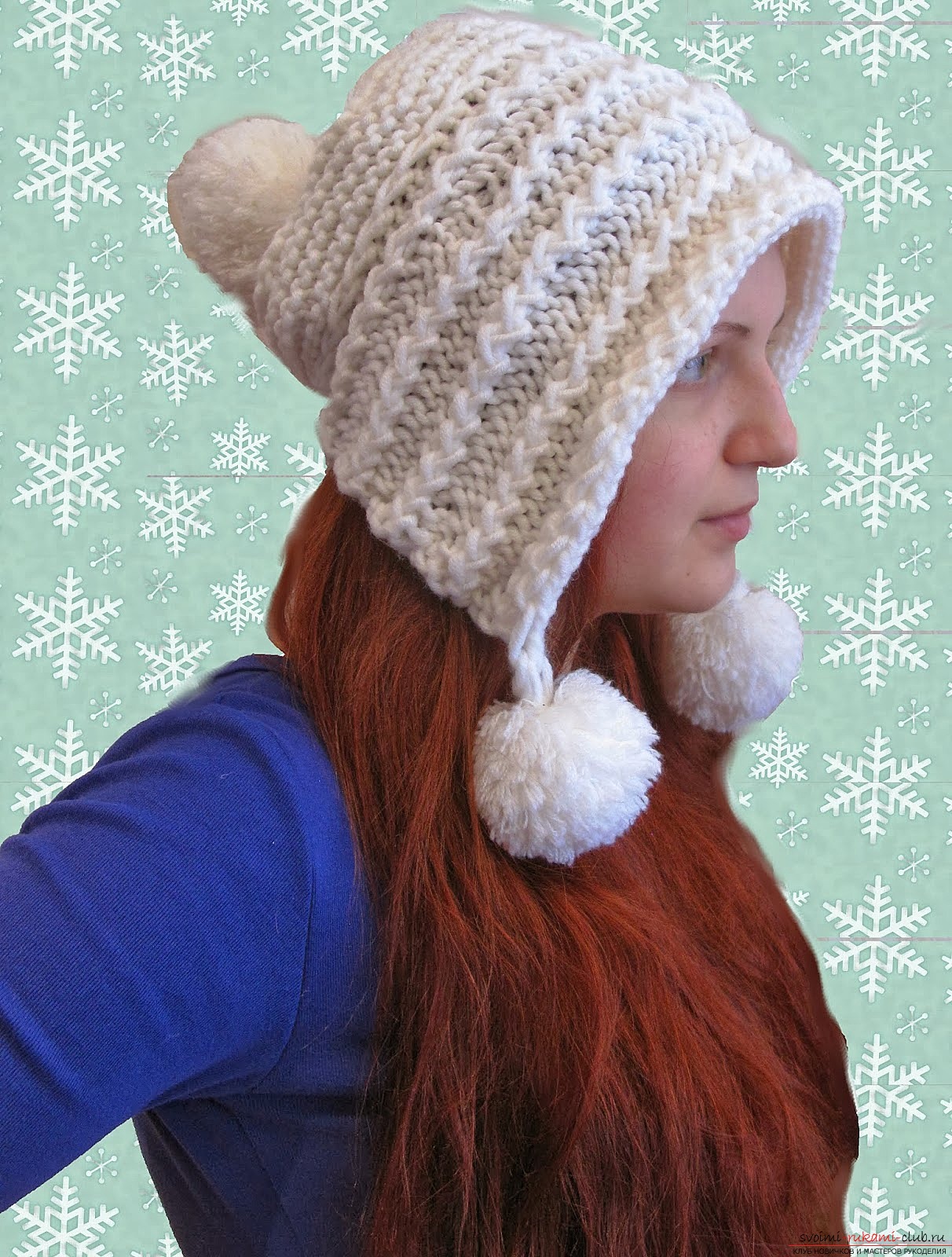 a knitted hat with a pattern. Photo №5