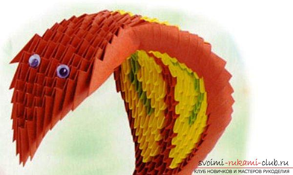 How to create a craft in the technique of modular origami - snake, step-by-step photos and a detailed description of the process of creating a module and crafts in general. Picture №10