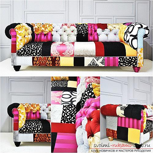 Decoratief patchwork naaien in patchwork-stijl. Afbeelding №3