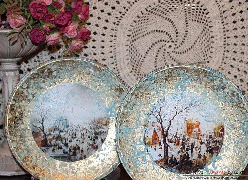 Reverse decoupage for a dish with your own hands - design and master class. Photo №1
