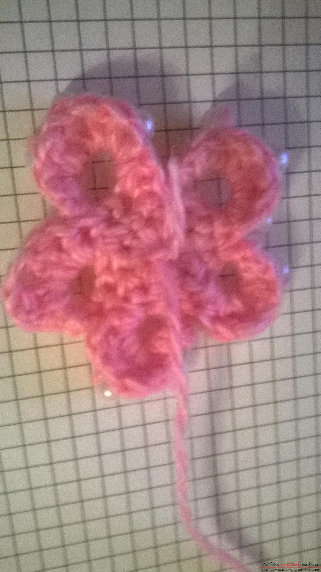 Crochet: "Flower with embroidered beads". Master Class. Photo Number 14