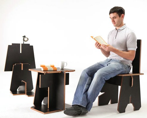 furniture in the form of letters