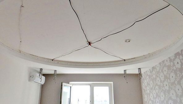 installation of stretch ceilings