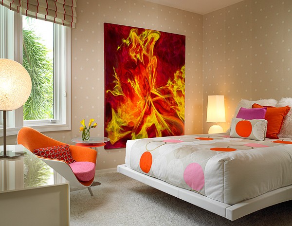 The idea of ​​an autumn interior for a bedroom