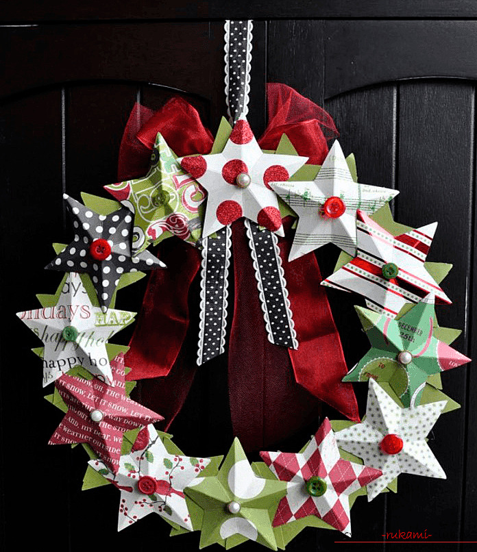 New Year's wreaths. How to make your own hands, a photo of interesting wreaths .. Photo №1
