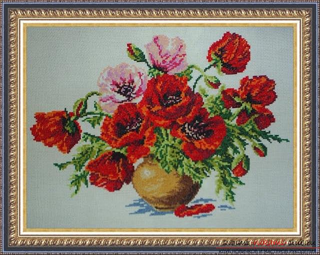 Cross-stitch embroidery of various colors by free schemes. Photo №7