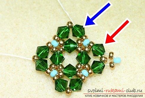 Several master classes on weaving earrings from beads, step-by-step photos and description .. Photo # 27