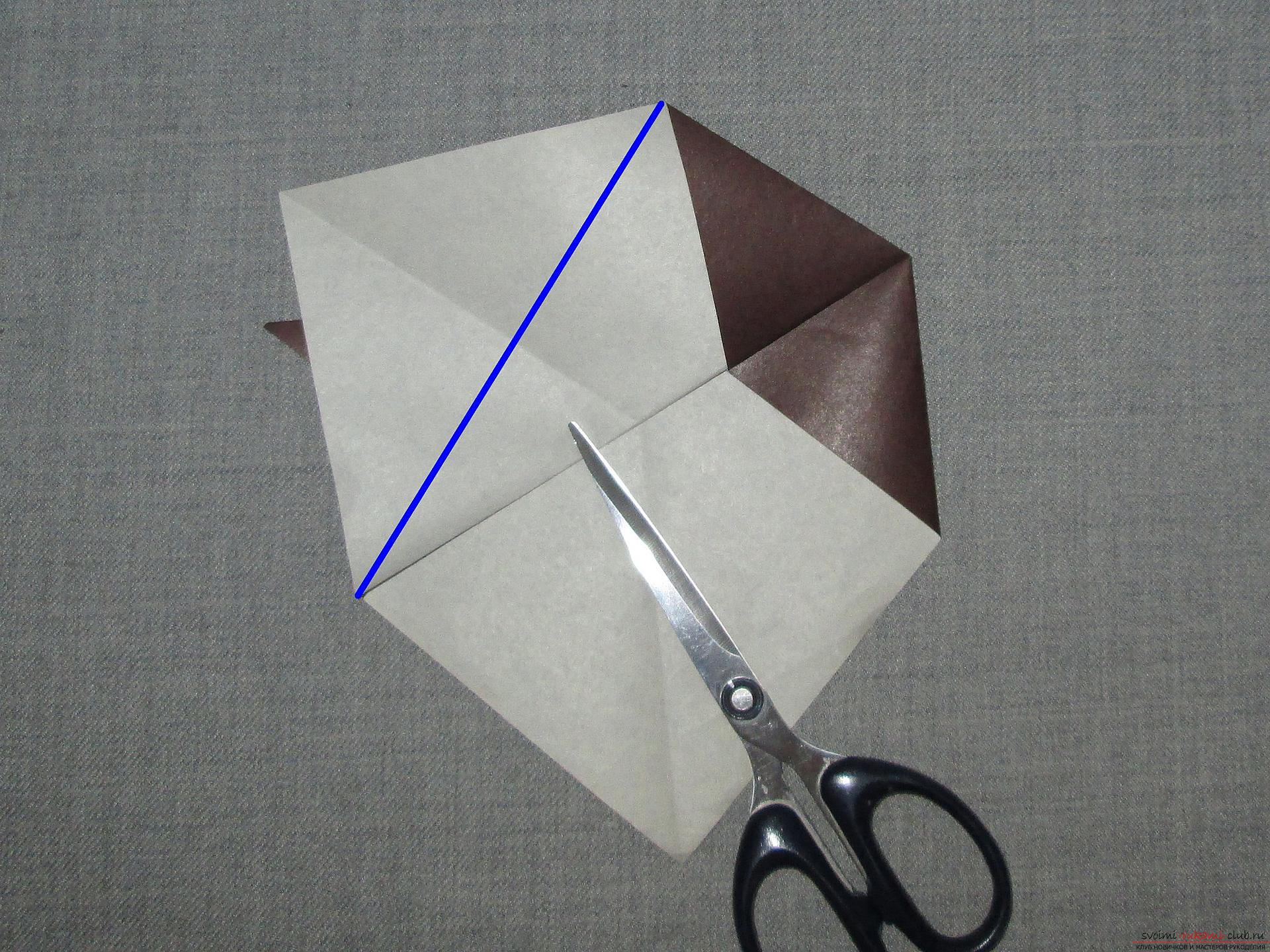 Diese detaillierte Meisterklasse mit Foto und Beschreibung wird Ihnen beibringen, wie man Origami für Anfänger herstellt - Origami Hund aus Papier. Foto # 8
