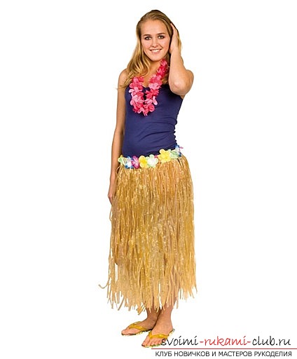 Make a Hawaiian costume. Variants for a party. Simple solutions .. Picture number 2