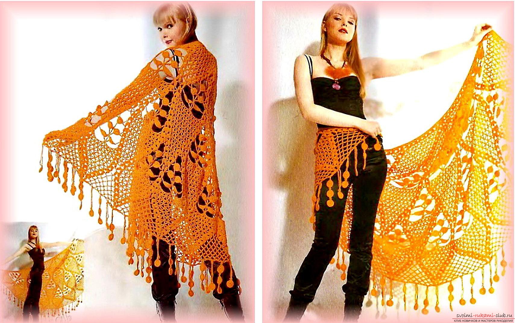 crocheted beautiful woman shawl. Photo №1