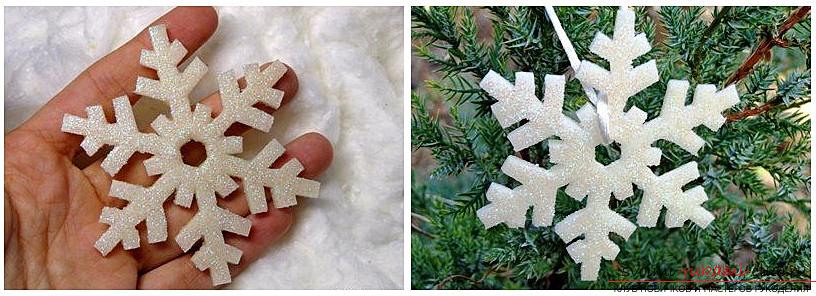 Sådan laver du juletræsdekorationer - en snefnug lavet af polymer ler, en detaljeret beskrivelse og trinvise fotos af arbejdet. Foto №1