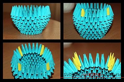Modular origami. Schemes of assembly of baskets. Photo №4