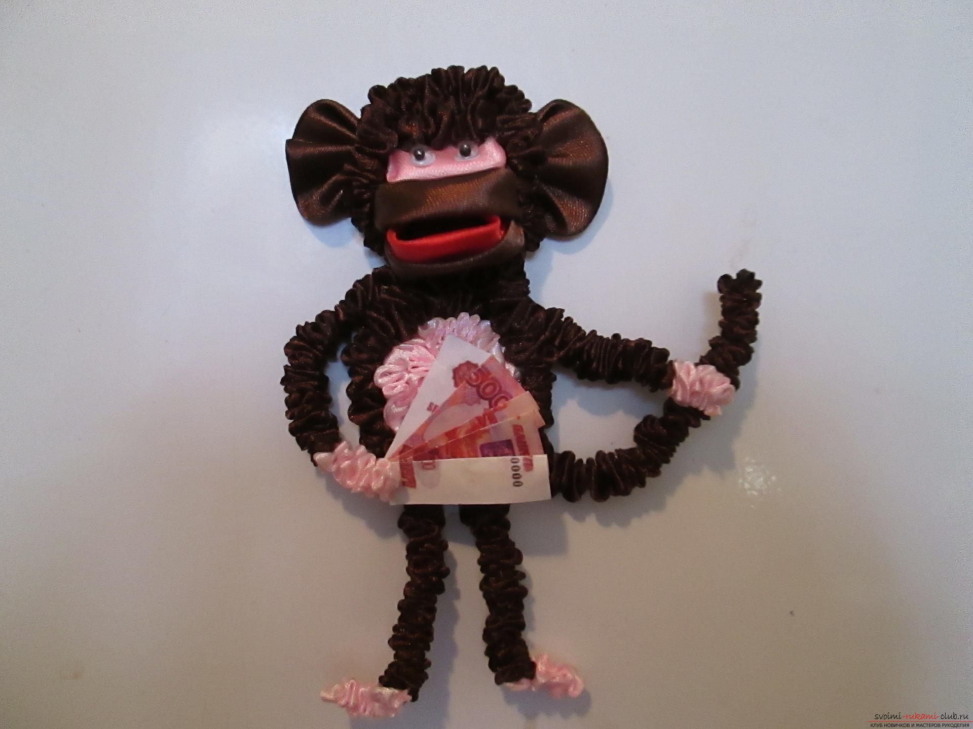 The master class will teach you how to make your own hands a New Year craft, the symbol of 2016 is a monkey. Photo №27