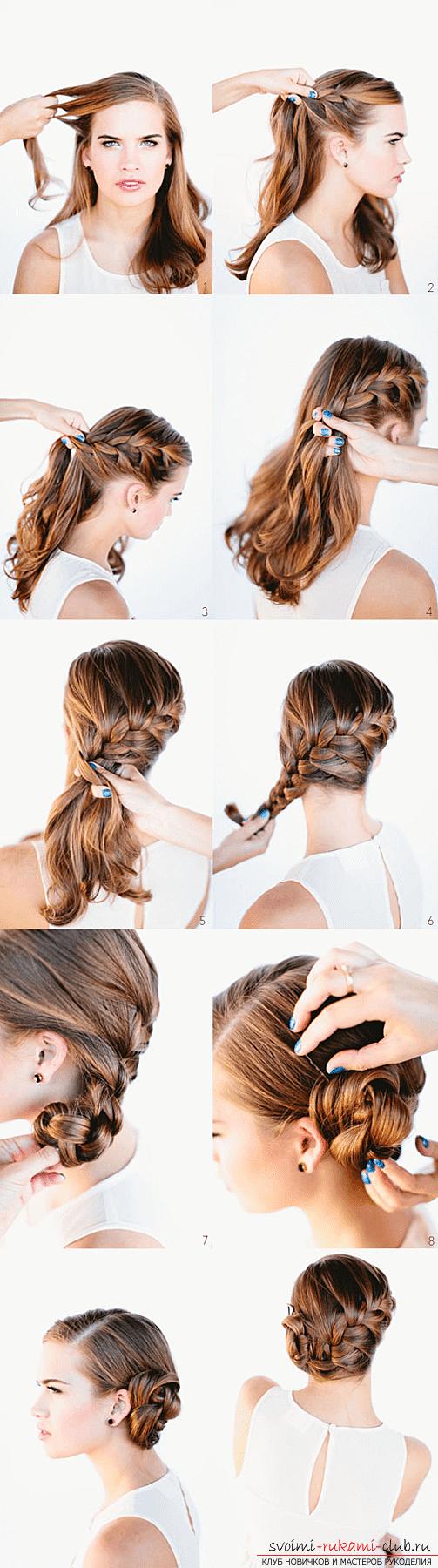 Interesting ideas for creating hairstyles with pigtails on medium hair themselves. Photo number 12
