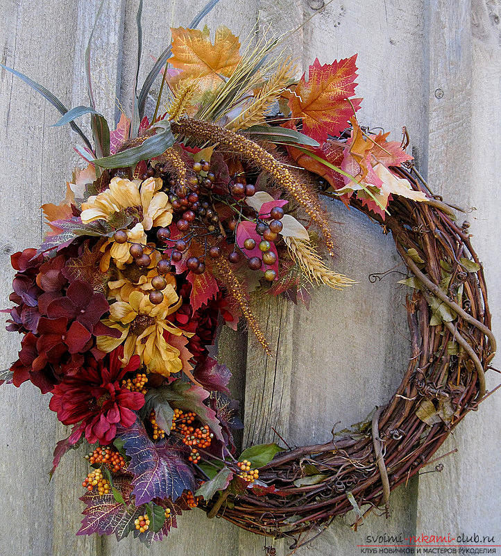 Making of autumn wreaths from leaves .. Picture №3