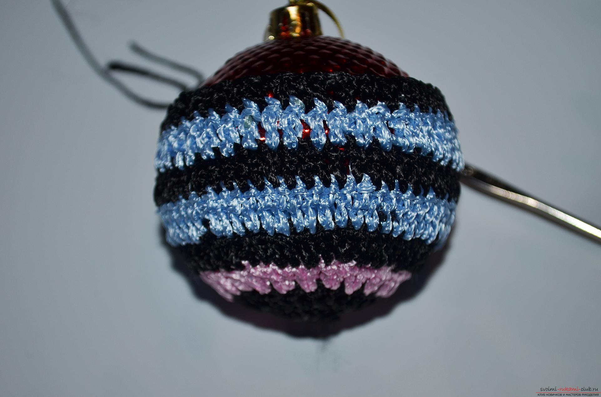 Photo to a lesson on knitting a ball on a Christmas tree crochet. Photo №8