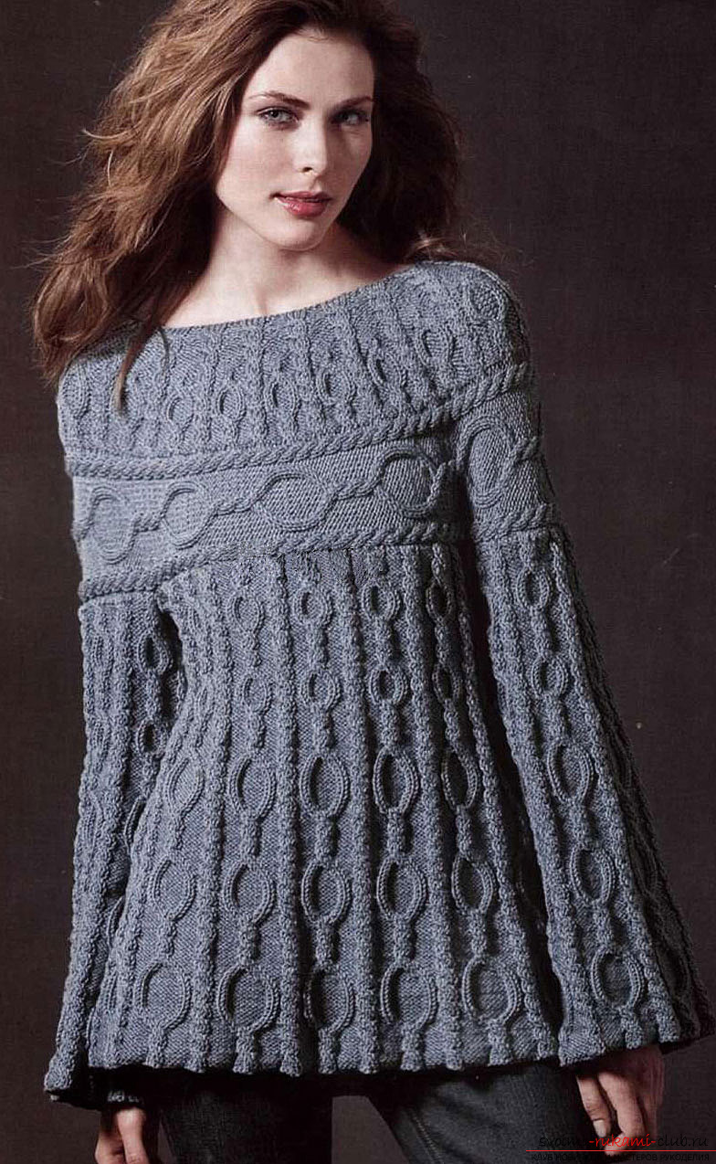 Knitted on circular knitting needles tunic for women. Photo №1