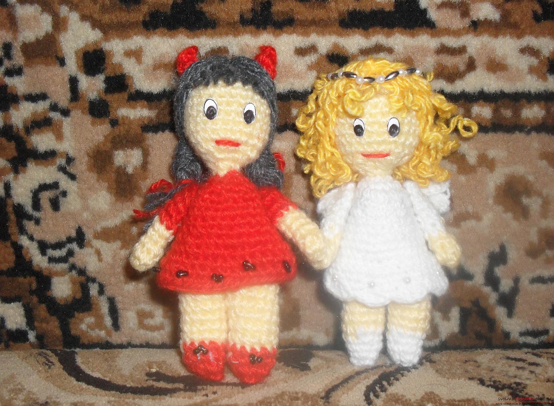 This work is an idea for creativity and needlework by one's own hands. Such crocheted crocheted dolls are an excellent gift .. Photo # 1