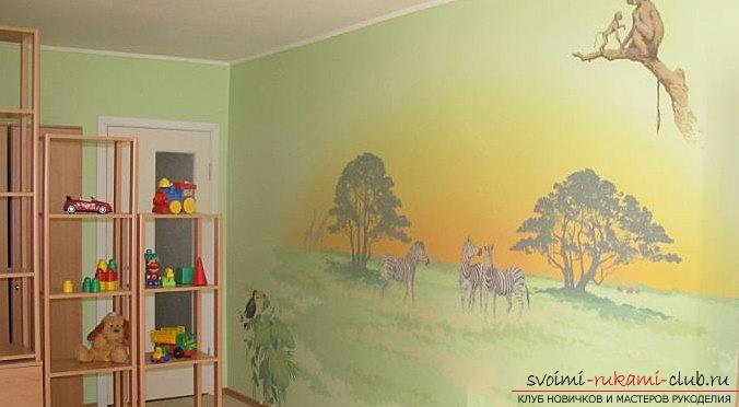 Art painting of the children's room with their own hands, a lesson for parents. Photo №1