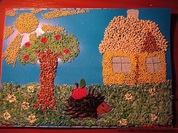 Ideas for crafts from cereals. Materials and lessons are free .. Picture №2
