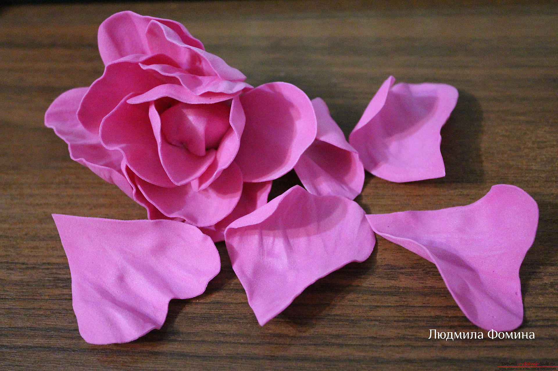 A master class on the creation of colors will teach you how to make a rose or fake skin from your hands. Picture №10