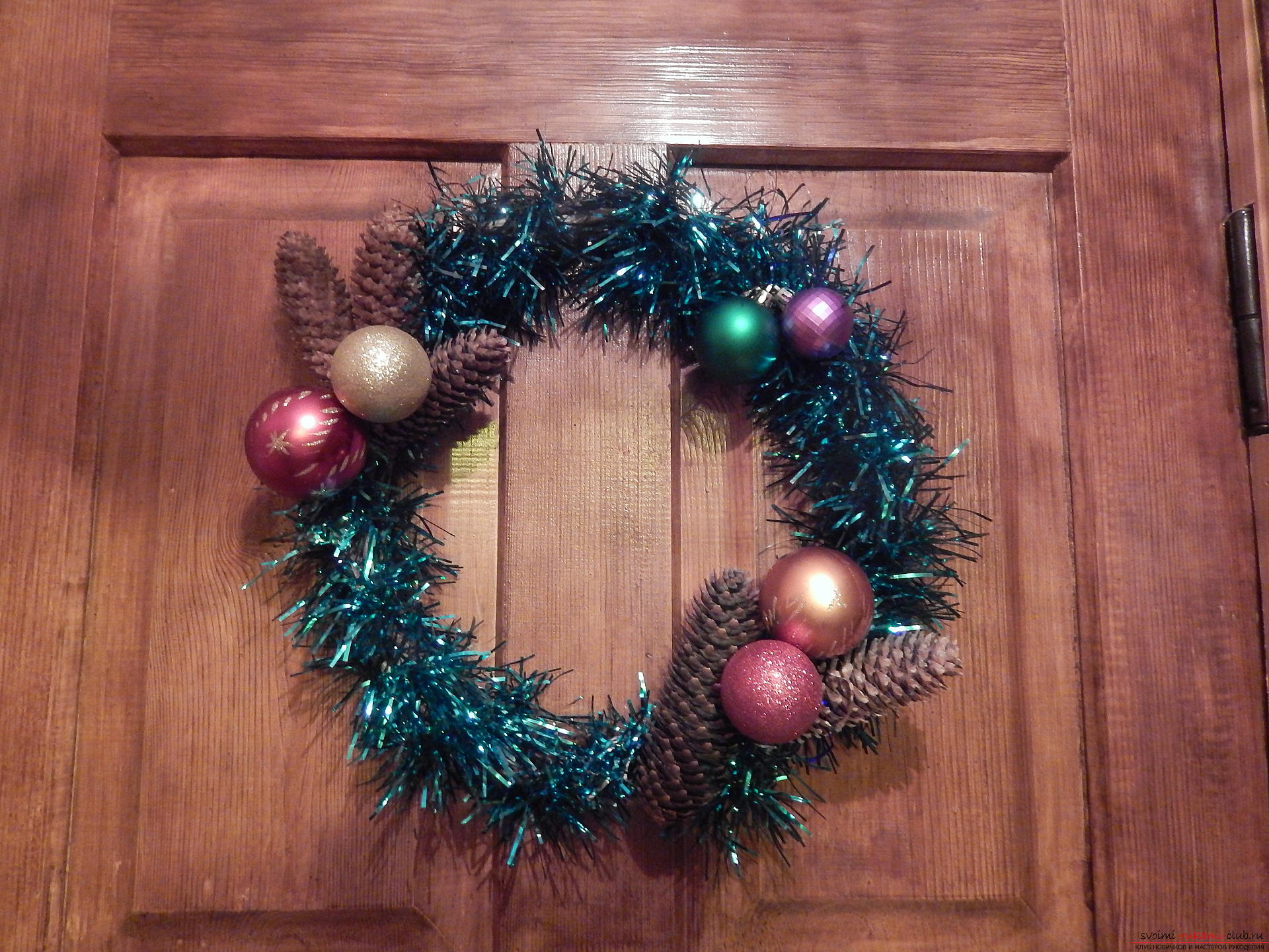 Christmas wreath with your own hands. Master Class. Photo №1