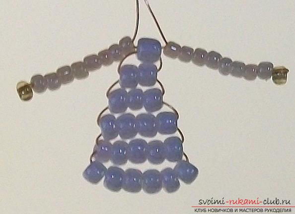 How to make a toy of a Christmas angel from beads with your own hands - a master class. Picture №3