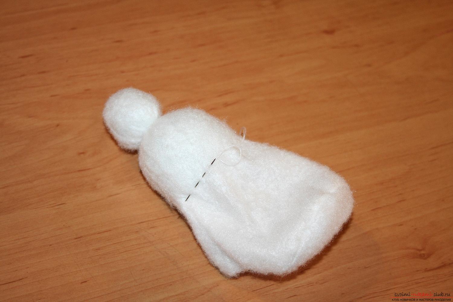 A detailed master class will show you how to make your own hands a New Year's hand-made snowman. Photo number 16
