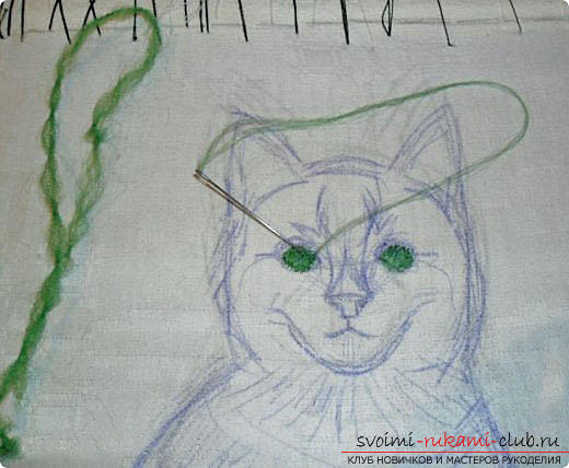 We embroider with a smooth beautiful red cat. Photo №8