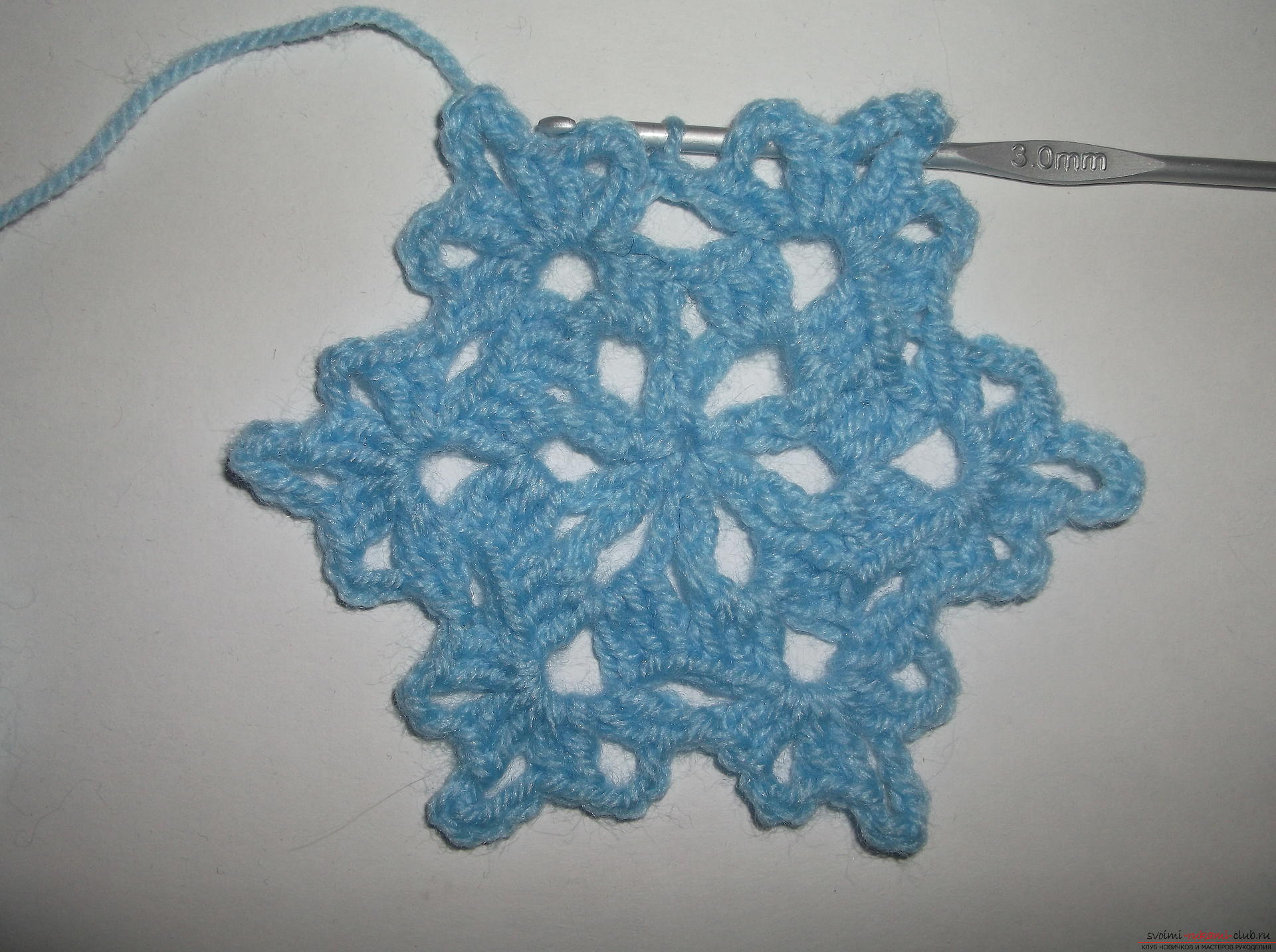 Photo to a lesson on crocheting snowflakes and napkins. Photo №5