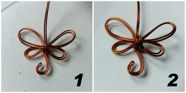 Пеперуда, направена от жица от собствените си ръце