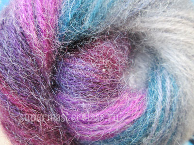 Sectional yarn for knitting baktus