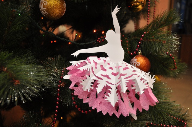Ballerina in a pack of snowflakes-5