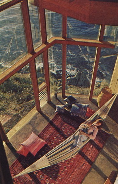 Hammock on a large glazed balcony