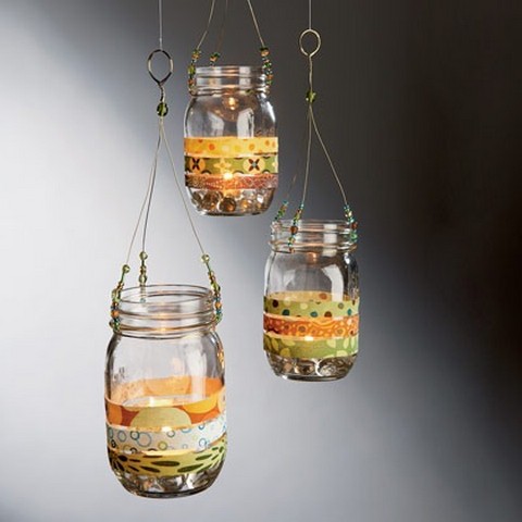 Creative glass jar candle holders