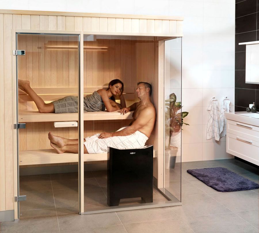 bathroom with sauna