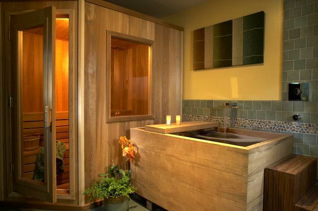 home sauna in the bathroom